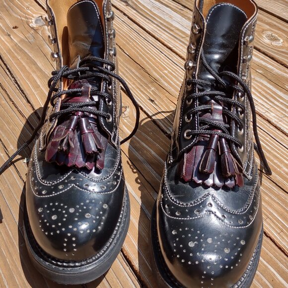 Vintage John Fluevog angels brogue boots Men's 11, Women's 12 - Picture 2 of 9